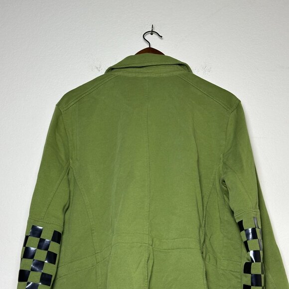 Attic Salt Military Graphic Jacket Army L Punch Today In The Face Green - Picture 5 of 14